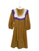 Sea New York Size 0 Brown & Purple Cotton Long Balloon Sleeve Tie Dye Maxi Dress Brown & Purple / 0