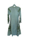 Julia Amory Size XS Sage & Green Cotton Long Balloon Sleeve Embroidered Dress Sage & Green / XS