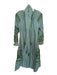 Julia Amory Size XS Sage & Green Cotton Long Balloon Sleeve Embroidered Dress Sage & Green / XS