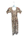 Mille Resort & Travel Size XS Cream & Teal blue Cotton Botanical Smocked Dress Cream & Teal blue / XS