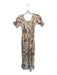 Mille Resort & Travel Size XS Cream & Teal blue Cotton Botanical Smocked Dress Cream & Teal blue / XS