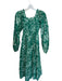 Mille Resort & Travel Size XXS Green & Teal Cotton Long Balloon Sleeve Dress Green & Teal / XXS