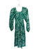 Mille Resort & Travel Size XXS Green & Teal Cotton Long Balloon Sleeve Dress Green & Teal / XXS
