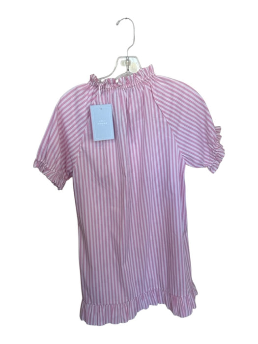 Hill House Size XS Pink & White Cotton Short Balloon Sleeve Striped Short Dress Pink & White / XS