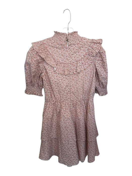 English Factory Size XS Pink & Orange Cotton 3/4 Balloon Sleeve Flowers Dress Pink & Orange / XS