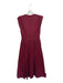 English Factory Size XS Wine Cotton Cap Sleeve Button Down Pleat Detail Dress Wine / XS