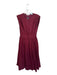 English Factory Size XS Wine Cotton Cap Sleeve Button Down Pleat Detail Dress Wine / XS