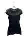 Self-Portrait Size 0 Black & Silver Polyester Cap Sleeve Rhinestone Bows Dress Black & Silver / 0