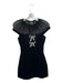 Self-Portrait Size 0 Black & Silver Polyester Cap Sleeve Rhinestone Bows Dress Black & Silver / 0