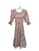Mille Resort & Travel Size XXS Orange & Green Cotton Long Balloon Sleeve Dress Orange & Green / XXS