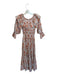 Mille Resort & Travel Size XXS Orange & Green Cotton Long Balloon Sleeve Dress Orange & Green / XXS