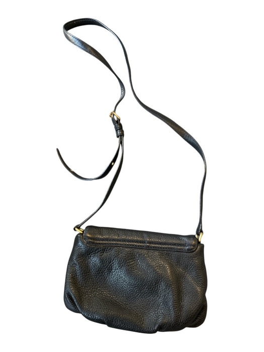 Marc Jacobs Black & Gold Leather Pebbled Magnetic Close Crossbody Bag Black & Gold / S