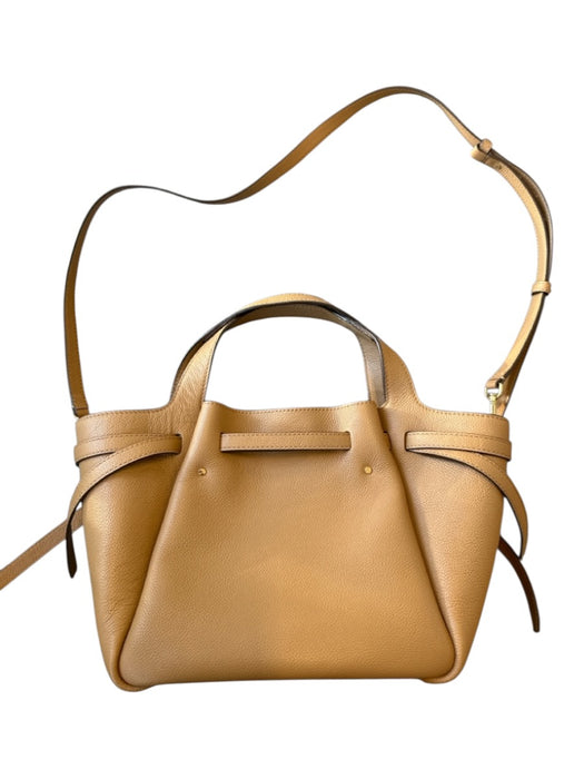 Tory Burch Tan Leather Top Handles Magnetic Close Structured Long strap Bag Tan / M