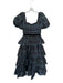 Antonio Melani Size 0 Green & Black Polyester Short Balloon Sleeve Plaid Dress Green & Black / 0