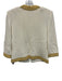St. John Collection Size 4 Cream White & Yellow No Fabric Tag Knit Jacket Cream White & Yellow / 4