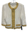St. John Collection Size 4 Cream White & Yellow No Fabric Tag Knit Jacket Cream White & Yellow / 4