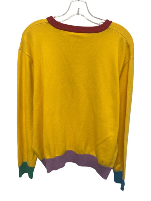 Queen of Sparkles Size L Yellow & Multi Acrylic Blend Knit Tinsel Detail Sweater Yellow & Multi / L
