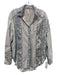 Free People Size S Gray & Blue Cotton Bandana Print Button Front Long Sleeve Top Gray & Blue / S