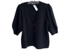 Rails Size M Black Wool Blend Button Up Speckled 1/2 Puff Sleeve Sweater Black / M