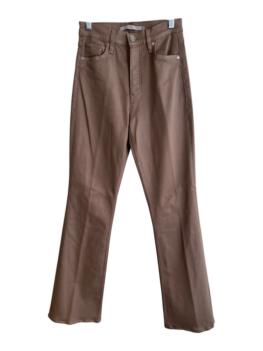 Hudson Size 25 Brown Cotton Blend Coated High Rise Button Fly Straight Jeans Brown / 25