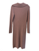Vince Size S Mauve Wool & Cashmere V Neck Collared Long Sleeve Ribbed Knit Dress Mauve / S