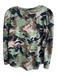 Veronica Beard Jeans Size L Green & Brown Cotton Crew Neck Camo Top Green & Brown / L