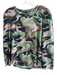 Veronica Beard Jeans Size L Green & Brown Cotton Crew Neck Camo Top Green & Brown / L