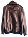 Koral Size M Brown Nylon Ruched Neck Crinkle Kangaroo Pocket Shoulder Zip Jacket Brown / M