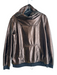 Koral Size M Brown Nylon Ruched Neck Crinkle Kangaroo Pocket Shoulder Zip Jacket Brown / M