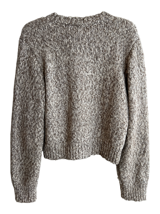 Frame Size M Brown & Cream Wool Blend Knit Button Front Long Sleeve Sweater Brown & Cream / M