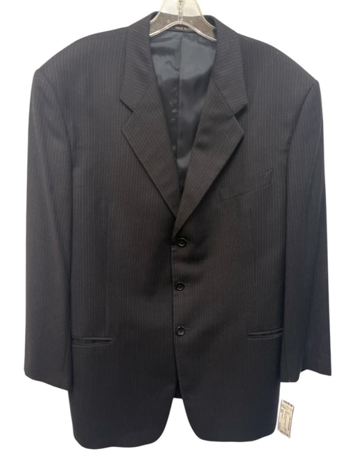 Armani Collezioni Black & White Wool Striped 3 button Men's Suit Black & White / 46R