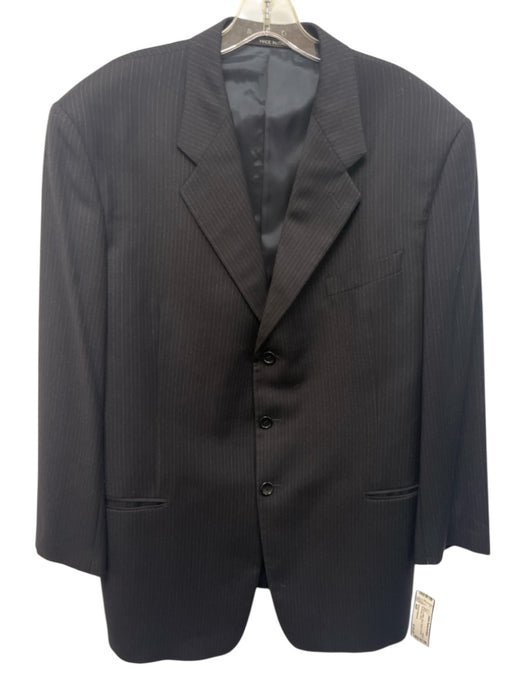 Armani Collezioni Black & White Wool Striped 3 button Men's Suit Black & White / 46R