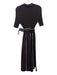 ME+EM Size 8 Brown & White Cotton Short Sleeve Ribbed Split Neck Collar Dress Brown & White / 8