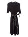 ME+EM Size 8 Brown & White Cotton Short Sleeve Ribbed Split Neck Collar Dress Brown & White / 8