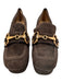 Bibi Lou Shoe Size 37 Brown Leather Suede Gold Horsebit Block Heel Pumps Brown / 37