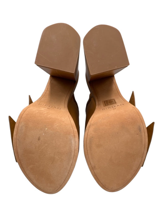 Alexandre Birman Shoe Size 37 Beige Brown Leather Block Heel Bow Detail Pumps Beige Brown / 37