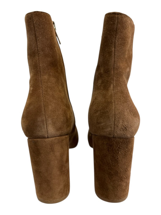 Joie Shoe Size 37 Brown Leather Suede Side Zip Block Heel Side Zip Booties Brown / 37