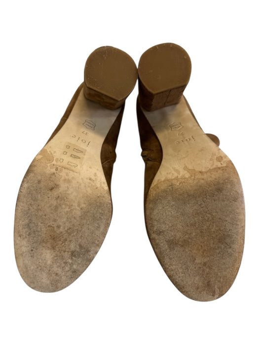 Joie Shoe Size 37 Brown Leather Suede Side Zip Block Heel Side Zip Booties Brown / 37