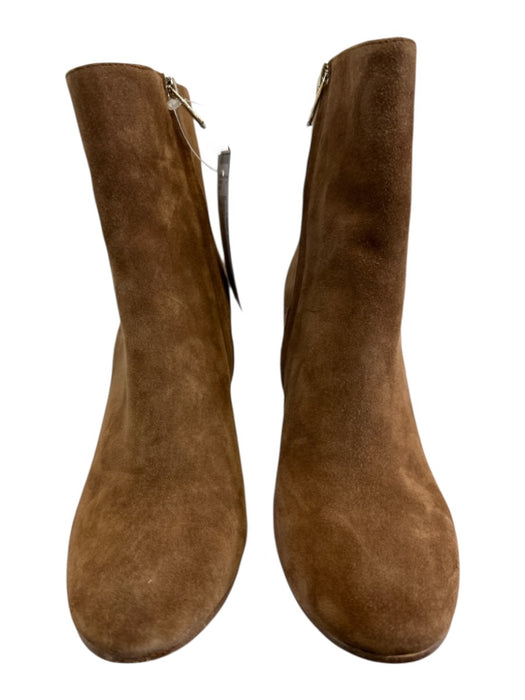 Joie Shoe Size 37 Brown Leather Suede Side Zip Block Heel Side Zip Booties Brown / 37