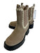 Mou Shoe Size 37 Brown, White & Black Leather Chelsea Shearling Platform Booties Brown, White & Black / 37