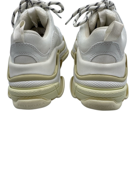 Balenciaga Shoe Size 34 White & Multi Poly Blend Platform Lace Up Logo Sneakers White & Multi / 34