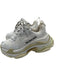 Balenciaga Shoe Size 34 White & Multi Poly Blend Platform Lace Up Logo Sneakers White & Multi / 34
