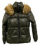 S13 New York Size S Green & Brown Nylon Long Sleeve Puffer Fur Hood Jacket Green & Brown / S