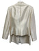Tahari Size 8 Ecru Cream Wool & Silk Black Rosette Knee Length Skirt Set Ecru Cream / 8
