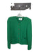 BA & SH Size M Kelly Green Cotton Blend Knit Gold Button Detail Pockets Sweater Kelly Green / M