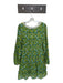 Roller Rabbit Size M Green & Yellow Cotton Mini Long Sleeve Floral Dress Green & Yellow / M