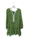 Roller Rabbit Size M Green & Yellow Cotton Mini Long Sleeve Floral Dress Green & Yellow / M