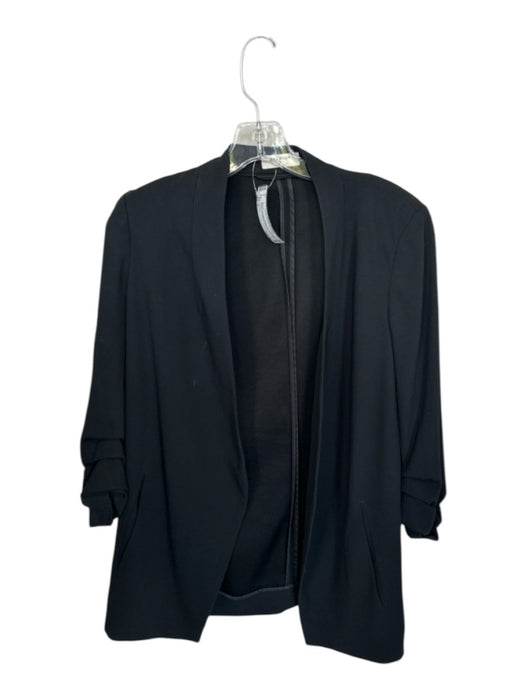 Babaton Size 6 Black Triacetate Blazer Shoulder Pads Half Sleeve Duster Jacket Black / 6
