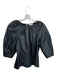 Rebecca Taylor Size 6 Black Polyester Vegan Leather Half Sleeve Back button Top Black / 6