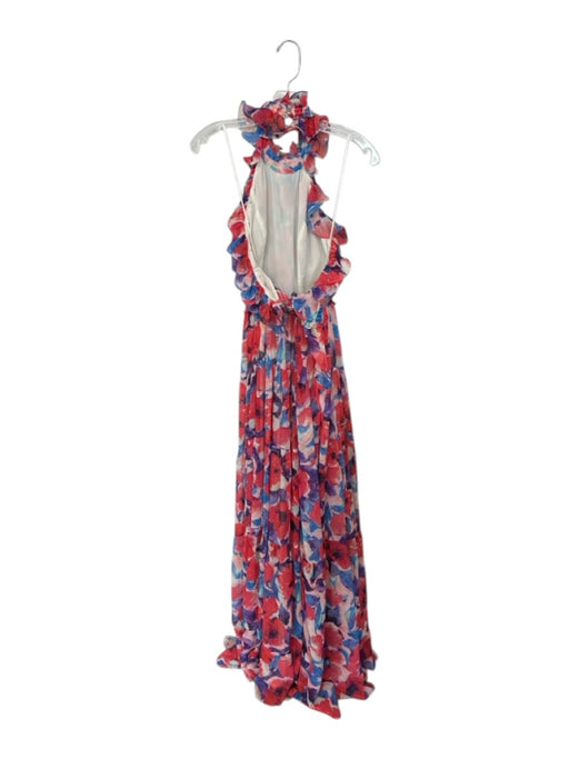 Pat Bo Size 4 Multi Maxi Ruffle Hem high neck Sleeveless Gown Multi / 4